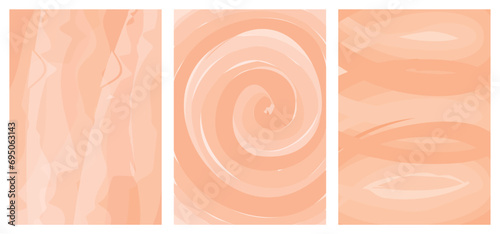 Set abstract background with effect watercolor in peach fuzz color