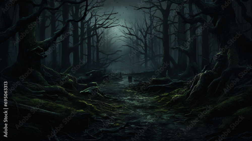 Abandoned Dense Dark Forest