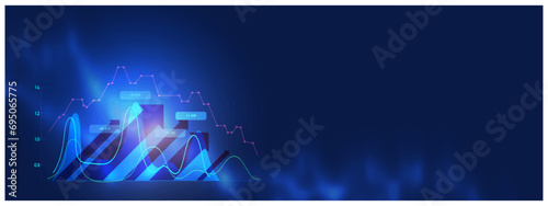 Investment finance chart, stock market business and exchange financial growth graph.