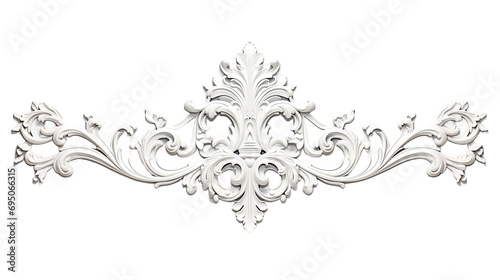 Luxury white wall design bas-relief with stucco mouldings rococo element photo