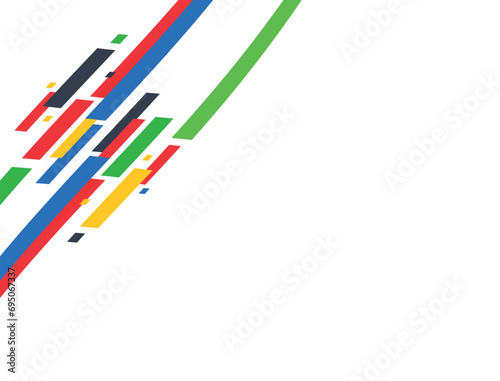Curved colored lines on a white background. photo