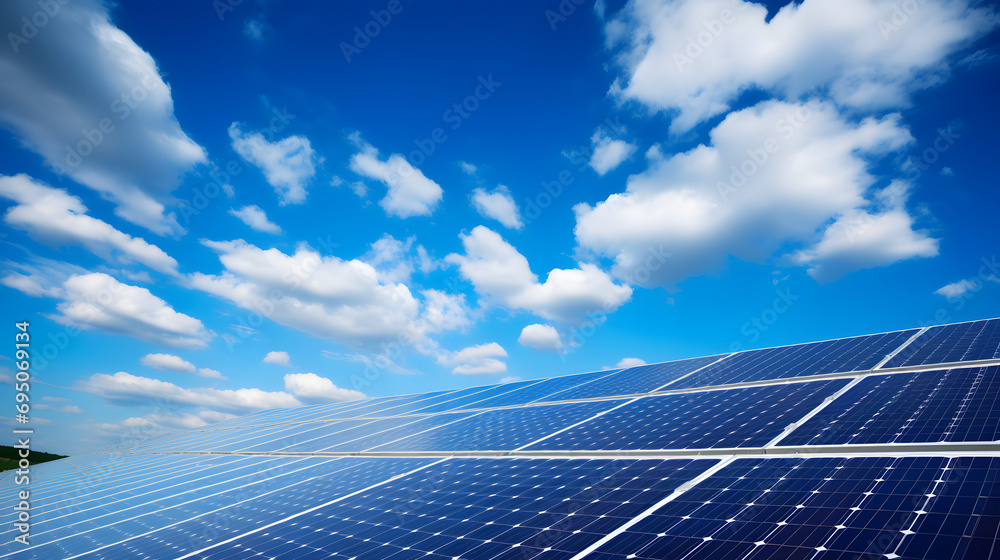 Solar panel on a field, electricity, electric, solar power, solar power plant, energy, light energy