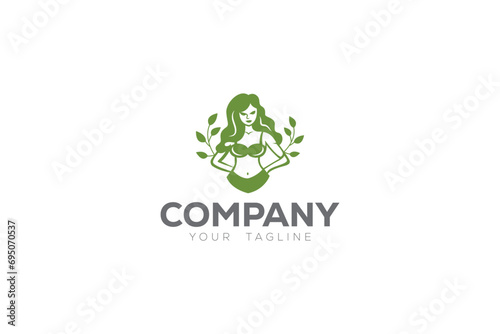 Lingerie Store is a logo design of a beautiful woman with long hair wearing a nightgown in purple color. 