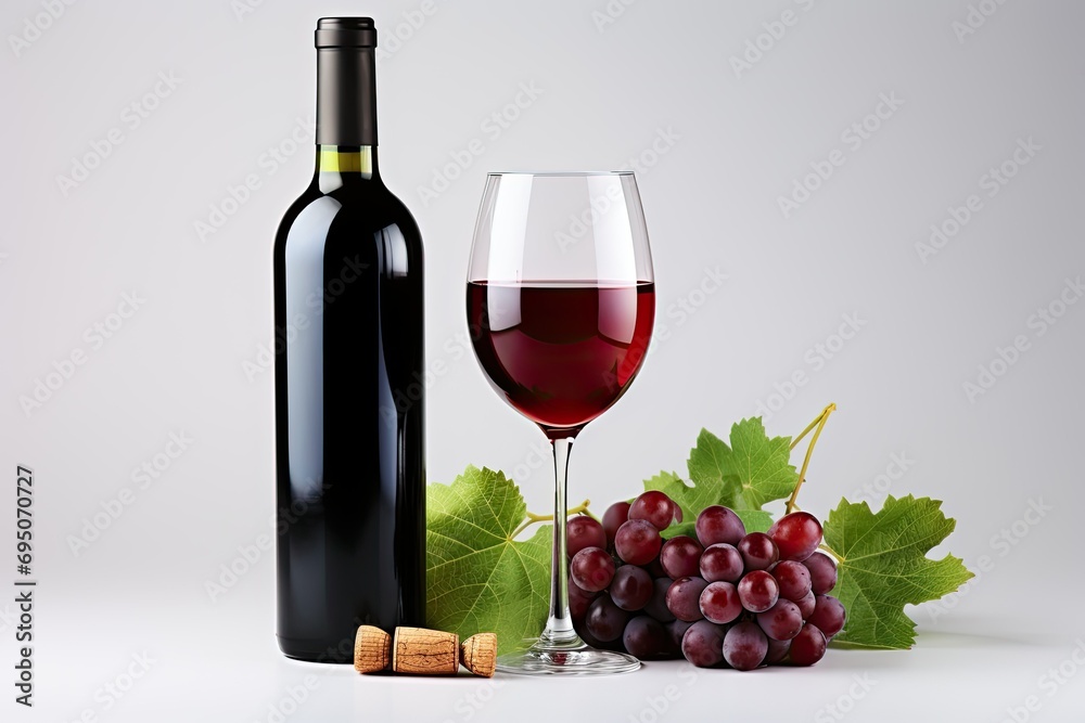 Obraz premium red wine and grapes