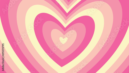 Tunnel of Concentric hearts. Romantic and valentine's day  background.
