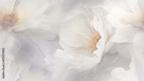  a close up of a white flower with yellow stamens in the middle of the petals and a yellow stamen in the middle of the petals.