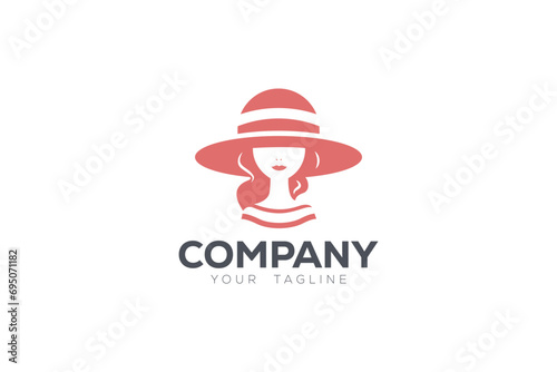 Summer Beauty is a logo design depicting a beautiful woman wearing a summer hat.