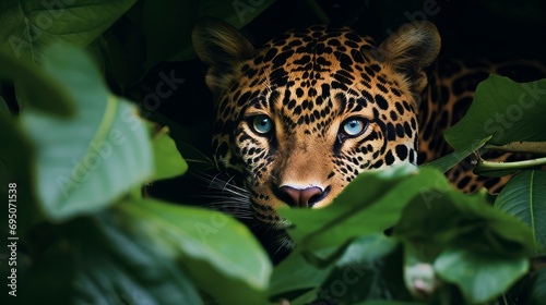 Elusive Jaguar in Dense Jungle Foliage
