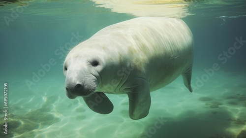 Graceful Dugong in Clear Tropical Waters © Andreas