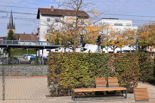 Blick auf das Zentrum der Stadt Viernheim in Hessen 