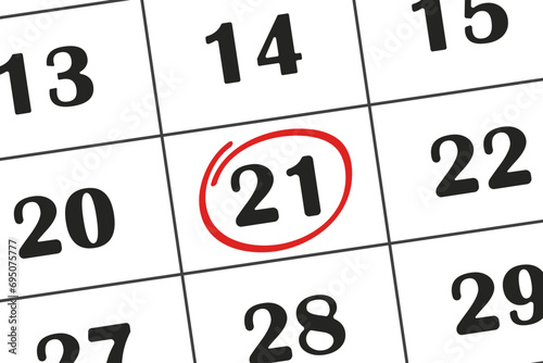 Date calendar 21 is highlighted with a red pencil. Save the date written on the calendar Save the date written on the calendar