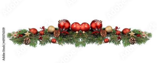 Fototapeta Naklejka Na Ścianę i Meble -  Christmas green tree Fir branch set