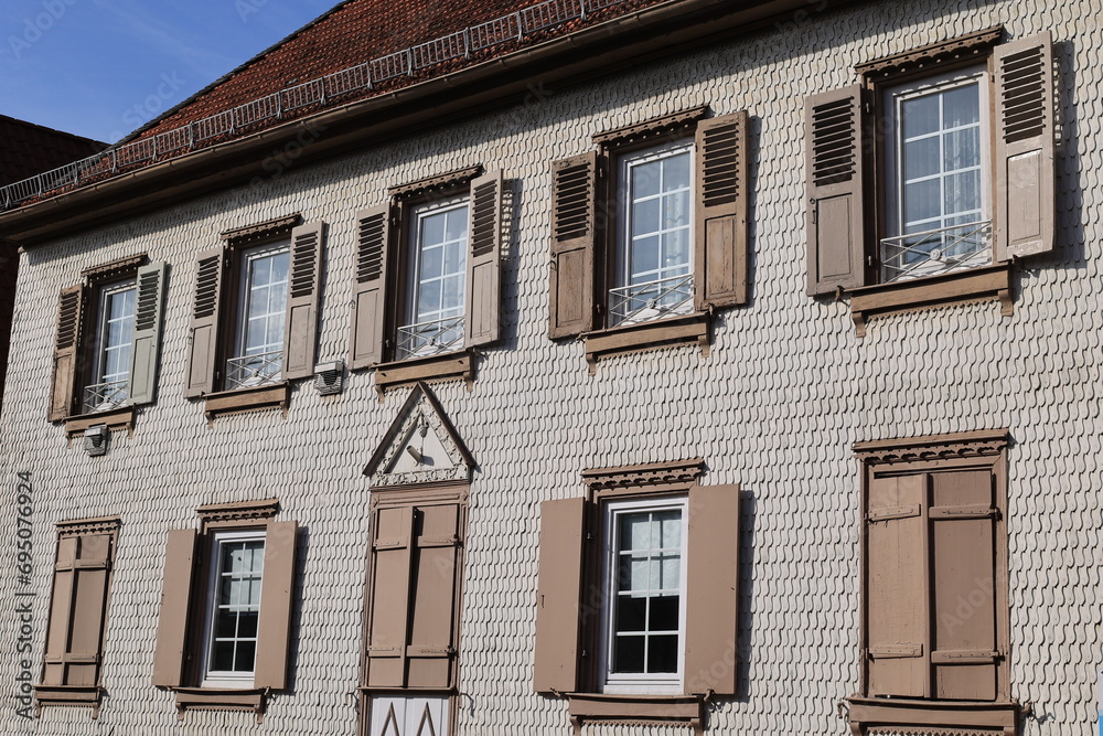 Historisches Gebäude im Zentrum der Stadt Viernheim in Hessen	