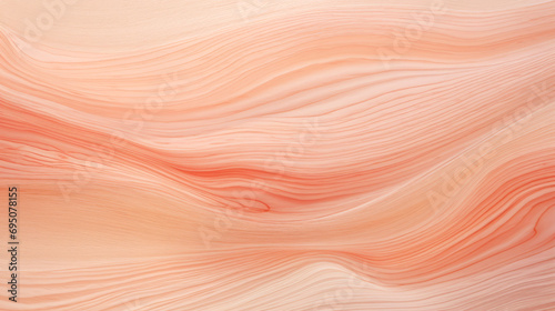 Concept of calming rhythms, close-up texture peachy wood in peach fuzz color 2024