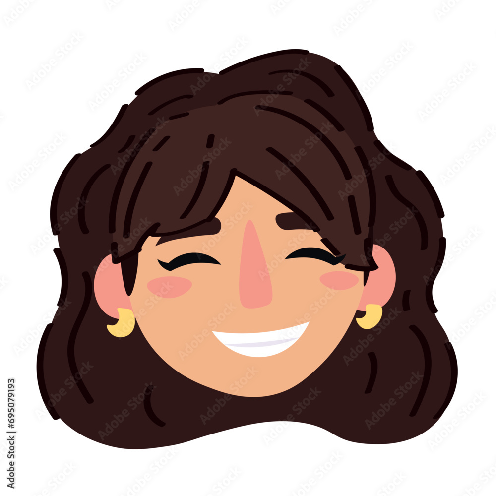 Head of smiling woman on white background Head of smiling woman on white background