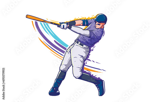 baseball player hitting ball