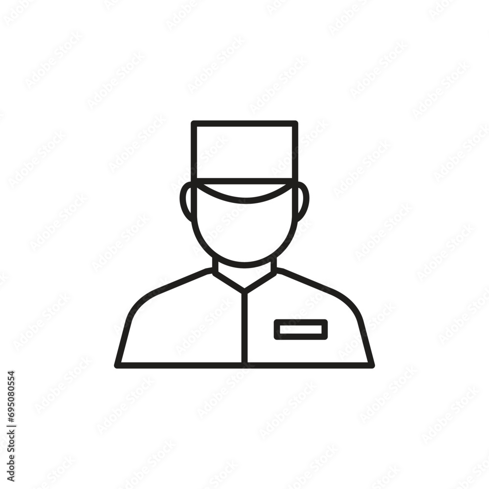 Valet line icon, isolated on white background. vector illustration