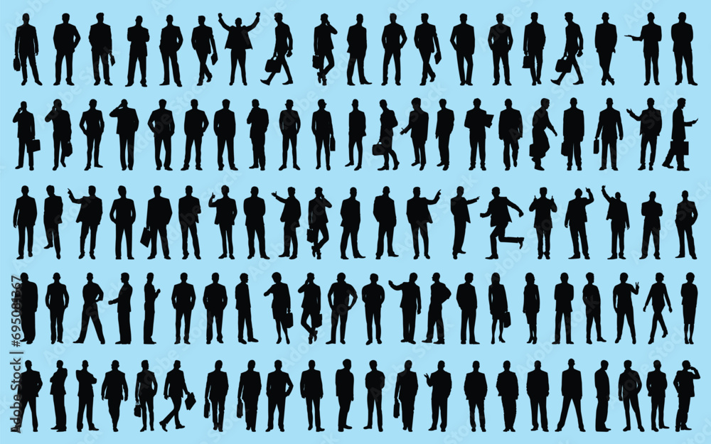 Set of businessman and woman silhouettes Vector Set of businessman and woman silhouettes Vector