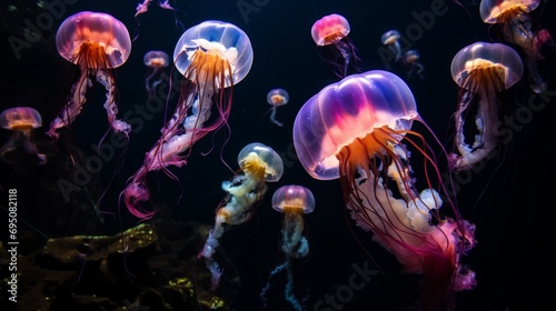 A jellyfish moves deep in the blue sea © ColdFire