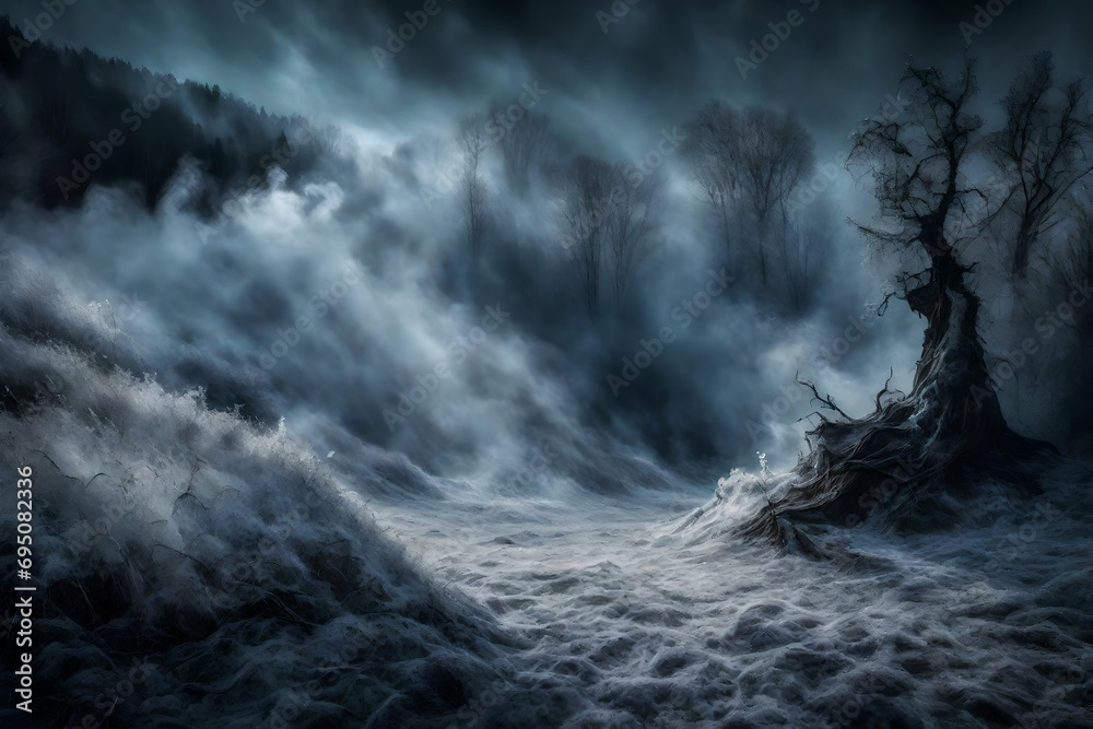 Fototapeta premium sky cloud storm dark light smoke water