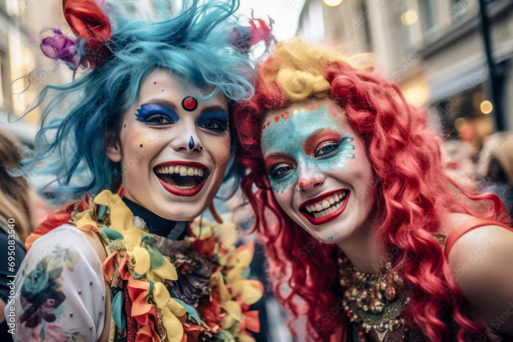 Carnival 2024 Women Colorfully Dressed Up on the Street Wallpaper Cover Poster Background Digital Art Carnival 2024 Women Colorfully Dressed Up on the Street Wallpaper Cover Poster Background Digital Art