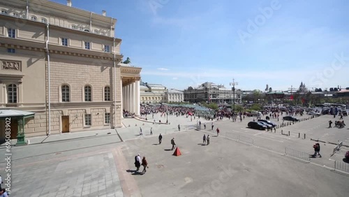 Theatrical square and Bolshoi theater in Moscow photo