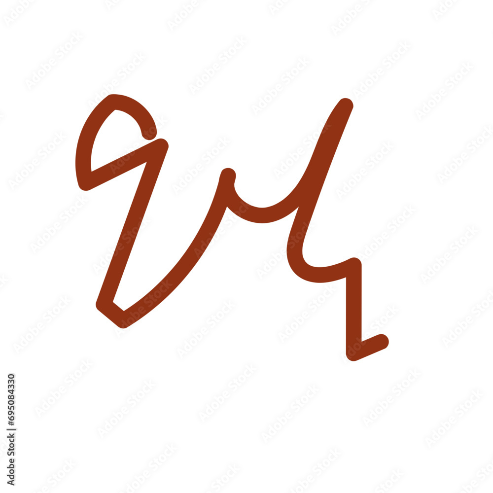 Orange red lines scribble doodle vector 