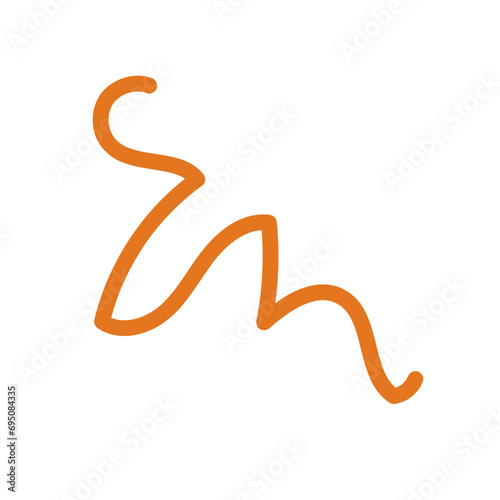 Orange red lines scribble doodle vector 