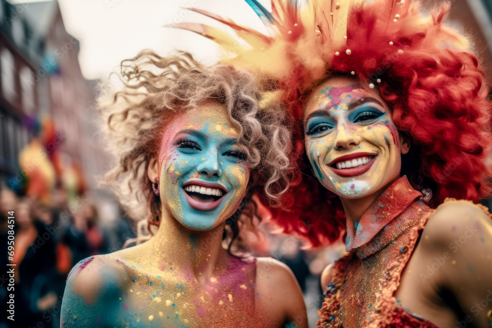Carnival 2024 Women Colorfully Dressed Up on the Street Wallpaper Cover Poster Background Digital Art Carnival 2024 Women Colorfully Dressed Up on the Street Wallpaper Cover Poster Background Digital Art