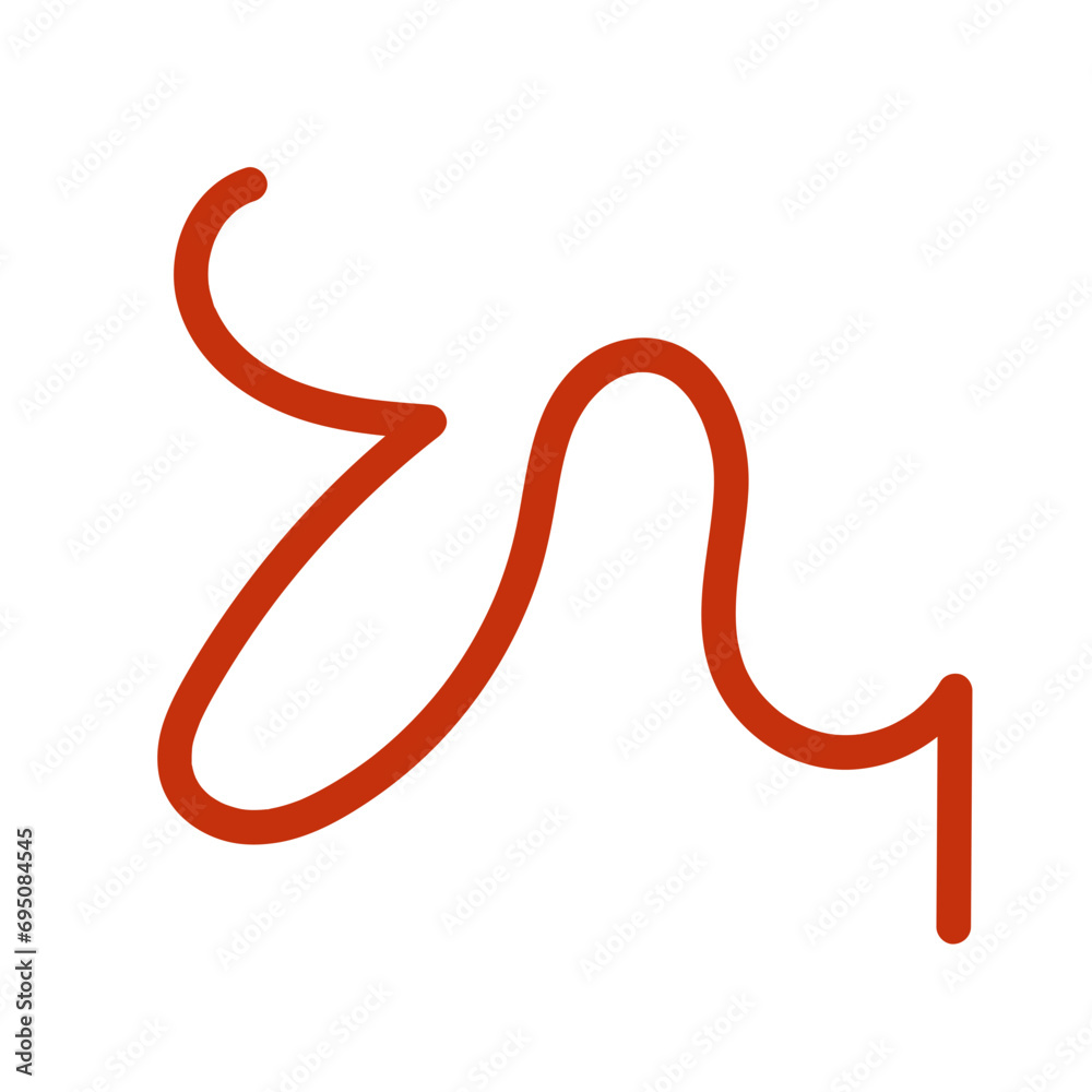 Orange red lines scribble doodle vector 