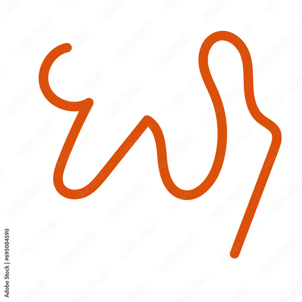 Orange red lines scribble doodle vector 