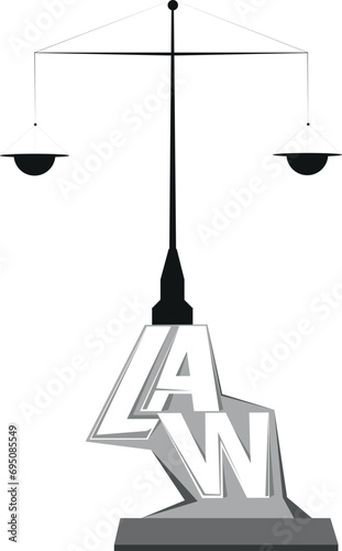 A silhouette of the scales of justice