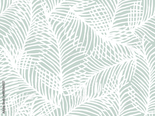 Tropical leaves wallpaper, luxury banana leaf line design, hand drawn fabric outline, print, cover, banner and invitation, vector illustration.