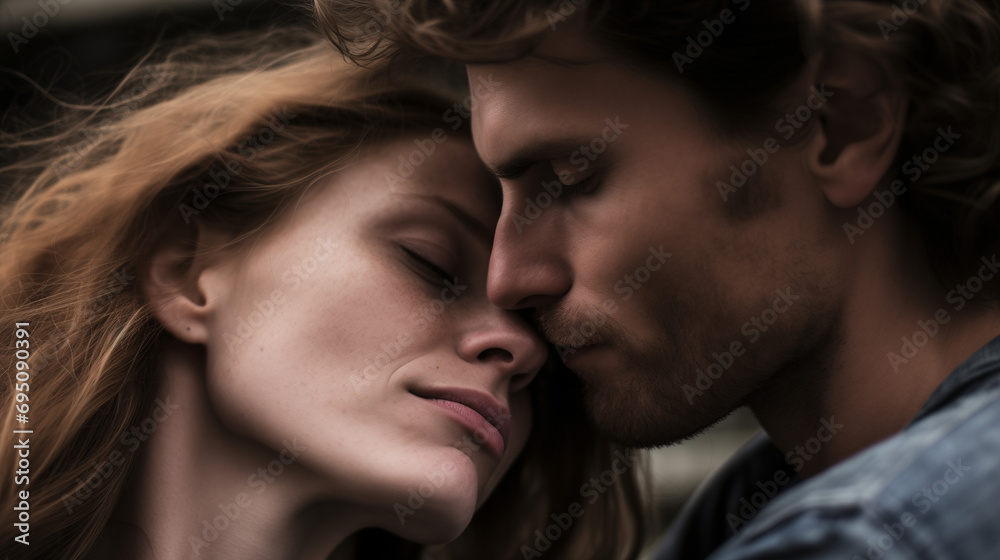 young couple embracing and hugging each other close and leaning faces towards each other enjoying the moment and almost about to kiss young couple embracing and hugging each other close and leaning faces towards each other enjoying the moment and almost about to kiss