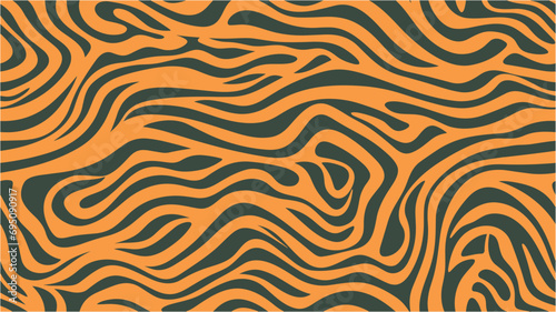 Seamless tiger stripe print for clothing or print. Chaotic linear pattern based on zebra fur. Seamless print. Watercolor stock illustration. Background Vector. Vector illustration.