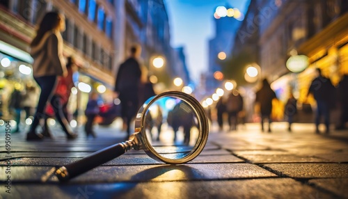 magnifying glass on the side walk photo