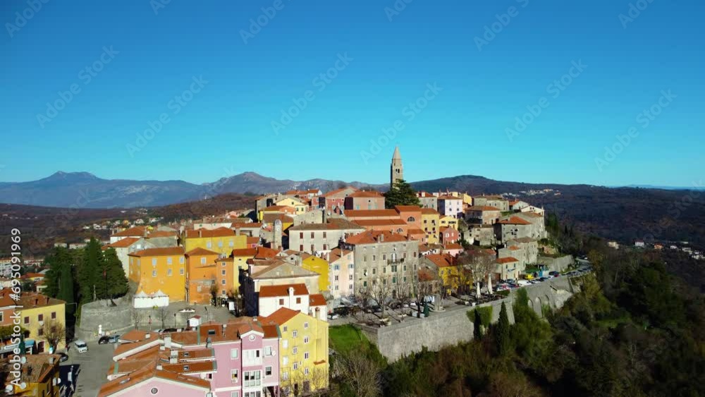 Labin, Istria, aerial view, old city, Croatia Labin, Istria, aerial view, old city, Croatia