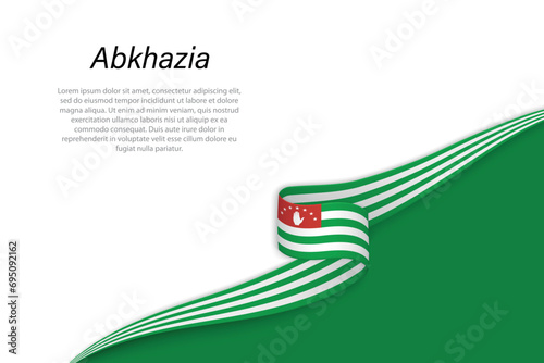 Wave flag of Abkhazia with copyspace background