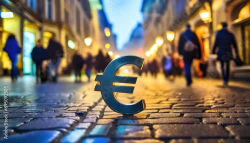 euro sign on sidewalk photo