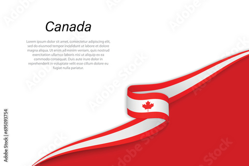 Wave flag of Canada with copyspace background