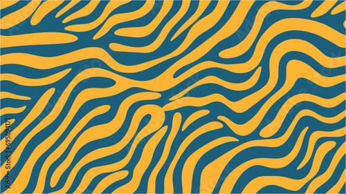 Colorful zebra pattern for fabricated products. Vector seamless pattern. Line wavy graphic vector background. Digital illustration background. Hypnotic surreal abstract background.