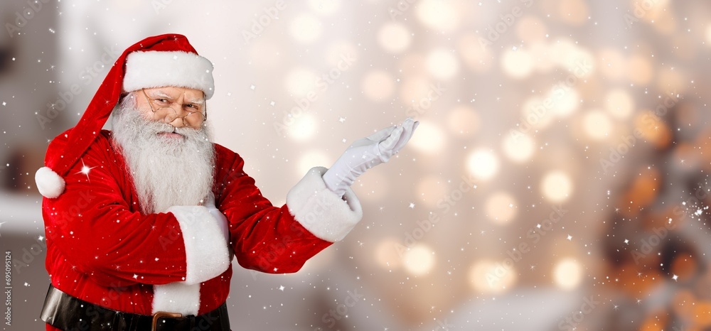 Christmas holliday Santa Claus open palm