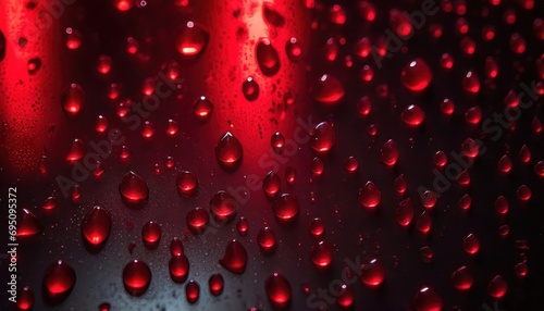 Red drops on glass