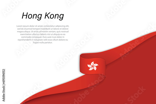 Wave flag of Hong Kong with copyspace background