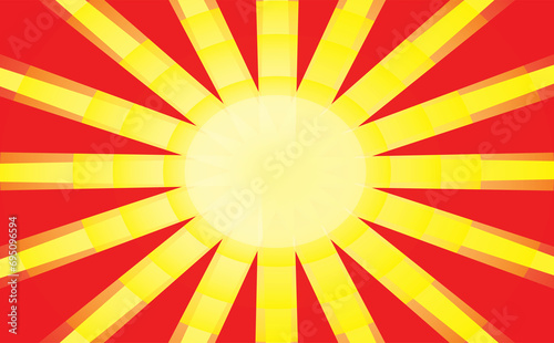 Sunny red and yellow background with a star like in a explosion