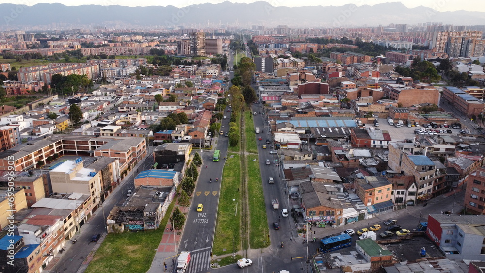 Aerial images of the downtown of Bogota
