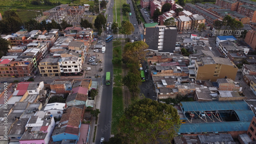 Naklejka premium Aerial images of the downtown of Bogota 
