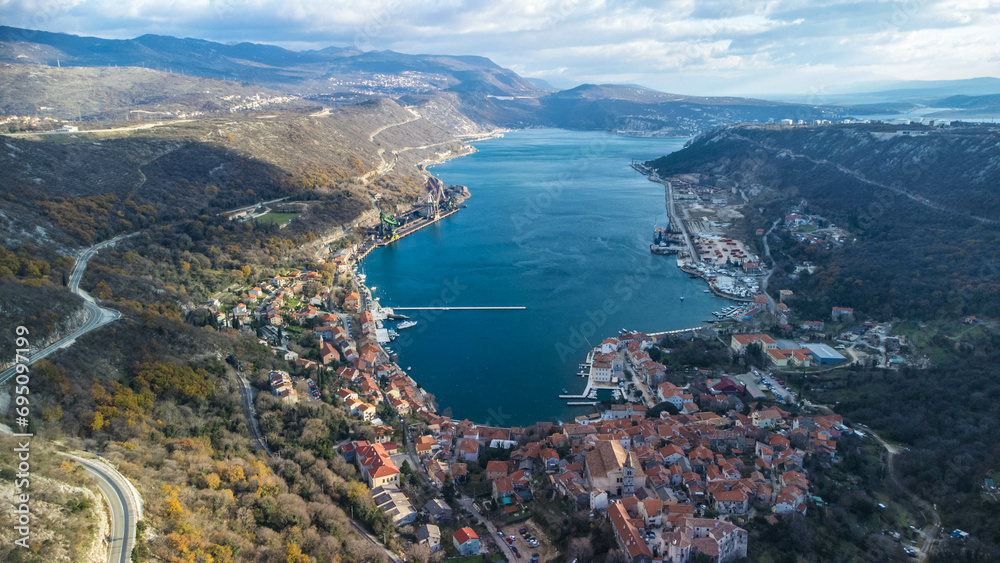 Bakar, Rijeka, bay, aerial view, Croatia