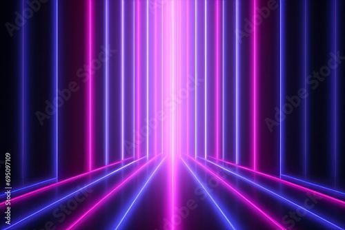 Abstract bright background in neon pink purple colors, vertical and horizontal lines