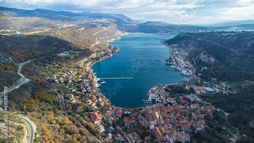 Fototapeta Naklejka Na Ścianę i Meble -  Bakar, Rijeka, bay, aerial view, Croatia